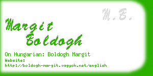 margit boldogh business card